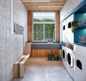 em um apartamento de 1 dormitório, muitas vezes não há espaço para lavanderia. A compartilhada facilita